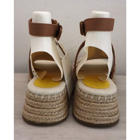 Tommy Hilfiger Women's Sz 8.5 Neutral Crochet Flatform Espadrille Sandals - Picture 3 of 11